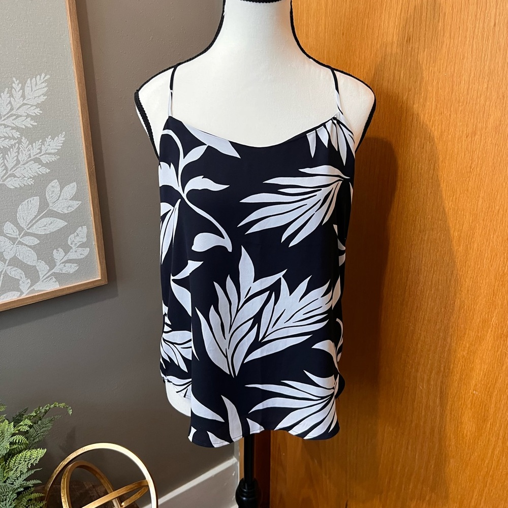 LOFT racer back tank navy/white XS